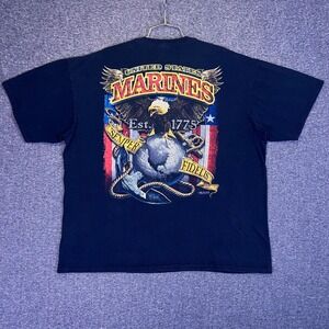 7.62‎ Design US Marines Shirt Mens 2XL Navy Blue Military Semper Fi Graphic Tee